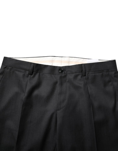 Dolce & Gabbana Dunkelgrauer einreihiger 2-teiliger Anzug aus Wolle