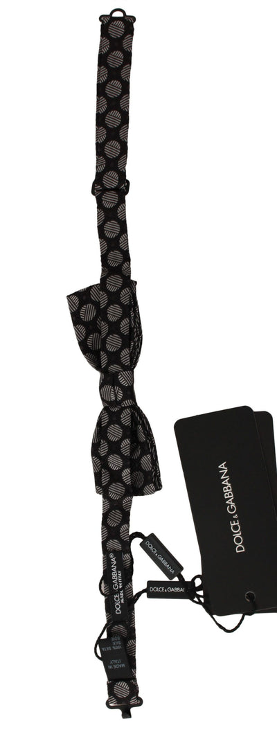 Dolce & Gabbana Braune Seide Polka Dot Jacquard Herren Fliege Papillon