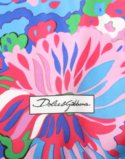 Dolce & Gabbana Mehrfarbig bedruckte Tunika-Bluse mit Blumenmuster