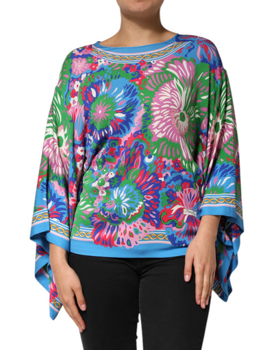 Dolce & Gabbana Mehrfarbig bedruckte Tunika-Bluse mit Blumenmuster