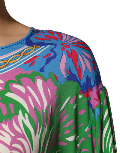 Dolce & Gabbana Mehrfarbig bedruckte Tunika-Bluse mit Blumenmuster