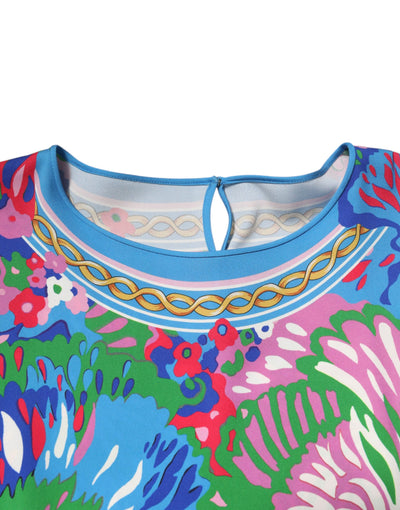 Dolce & Gabbana Mehrfarbig bedruckte Tunika-Bluse mit Blumenmuster
