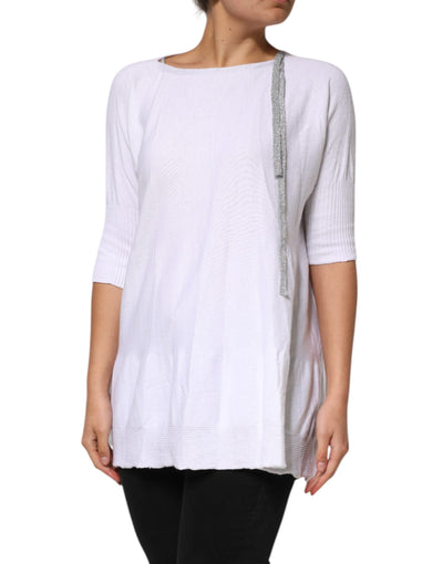 PINK MEMORIES Weiß Baumwolle Kurze Ärmel Rundhalsausschnitt Bluse Top