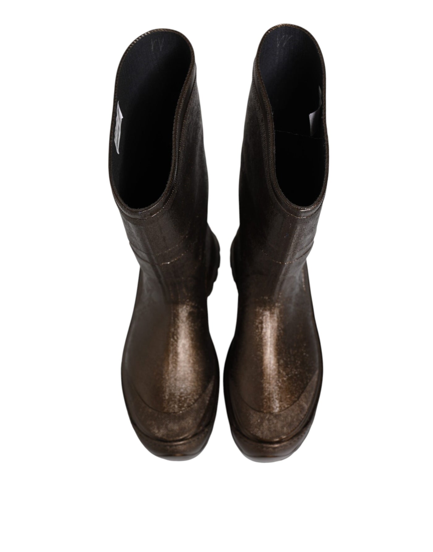 Dolce & Gabbana Metallic Braun Pull On Regen Stiefel Schuhe