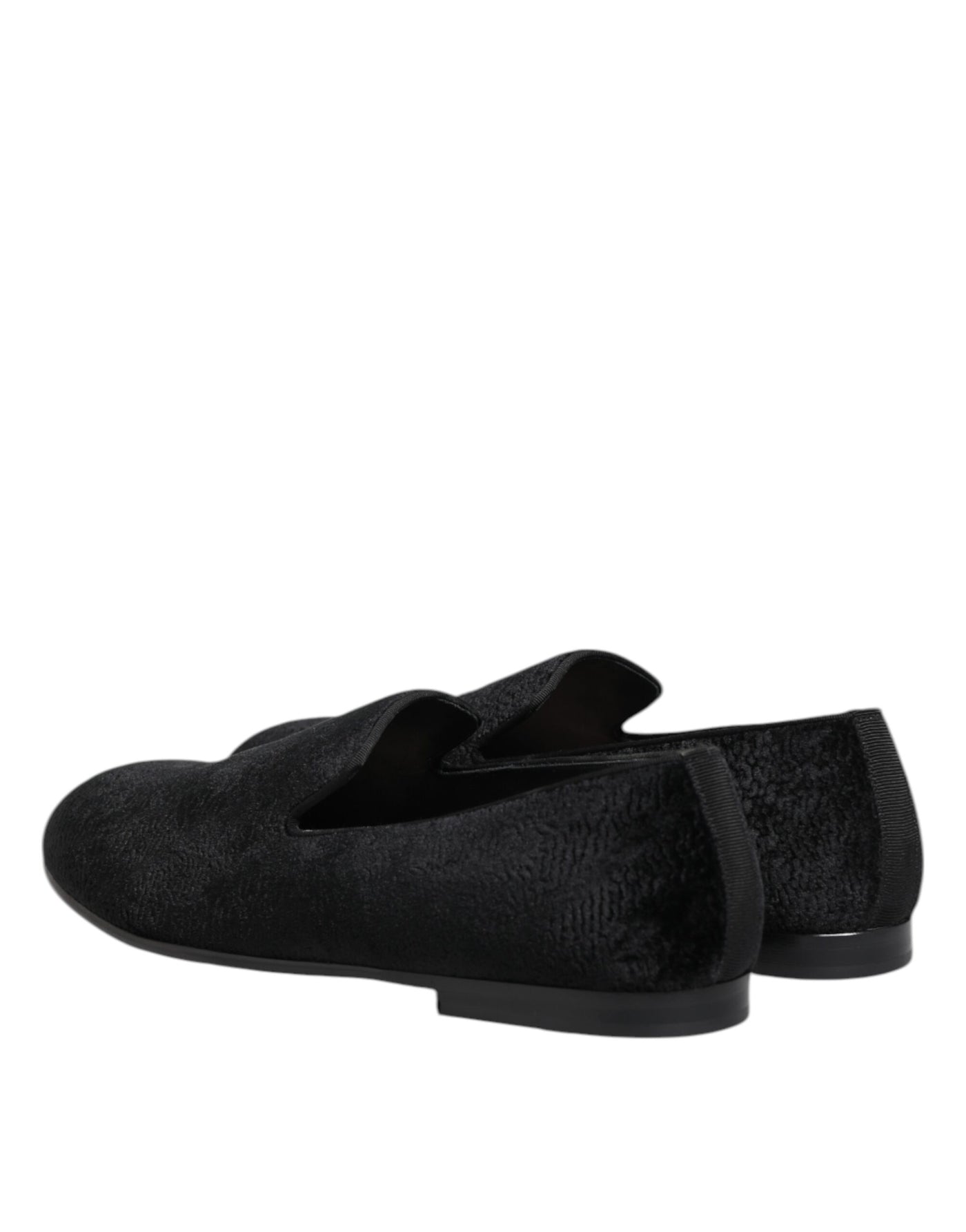 Dolce & Gabbana Schwarz Jacquard Loafers Formal Männer Kleid Schuhe