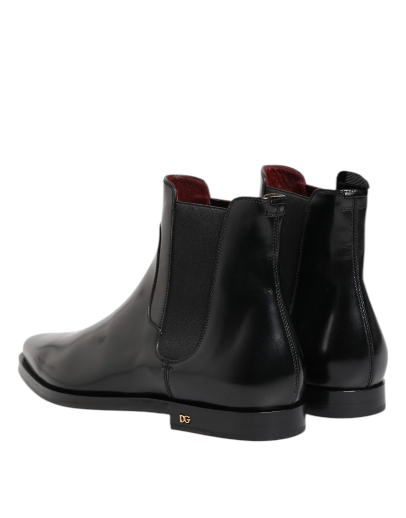 Dolce & Gabbana Schwarzes Leder MILLENIALS Mid Calf Stiefel Schuhe