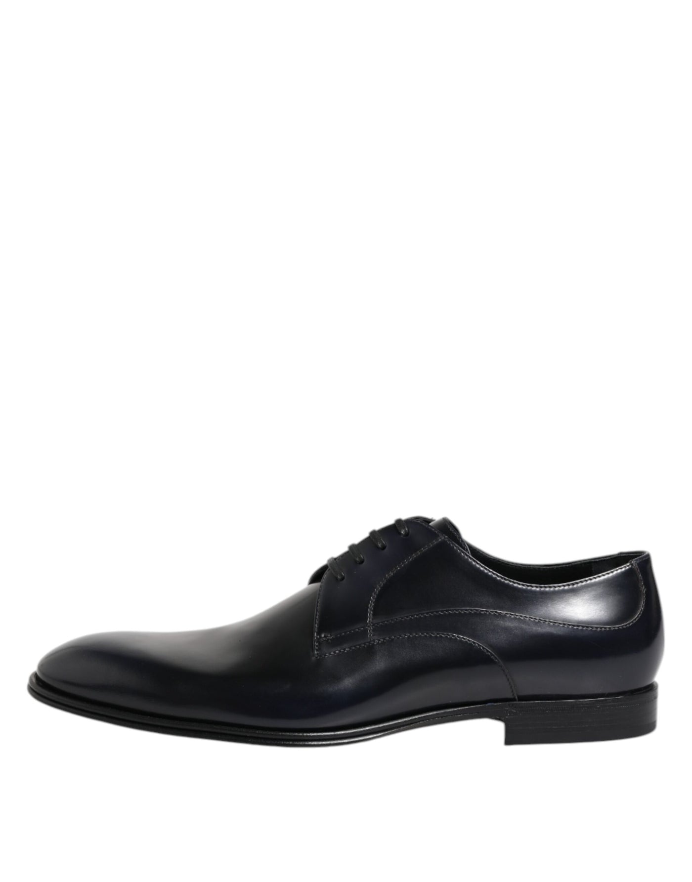 Dolce & Gabbana Marineblaue Leder Schnürschuhe Derby Formale Schuhe