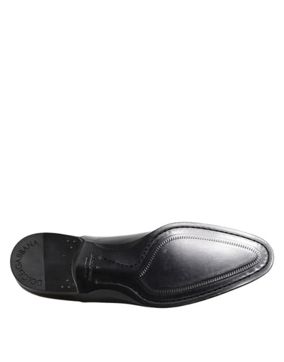 Dolce & Gabbana Marineblaue Leder Schnürschuhe Derby Formale Schuhe