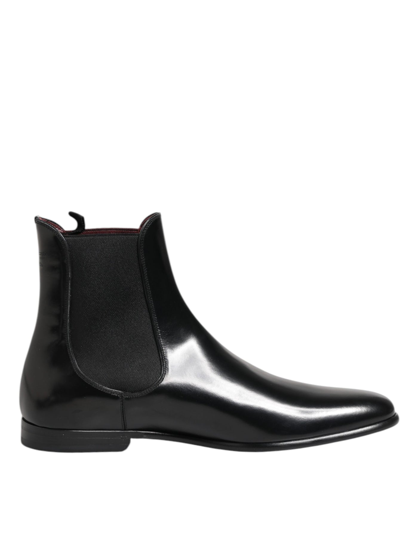 Dolce & Gabbana Schwarz Leder Slip On Mid Calf Stiefel Schuhe