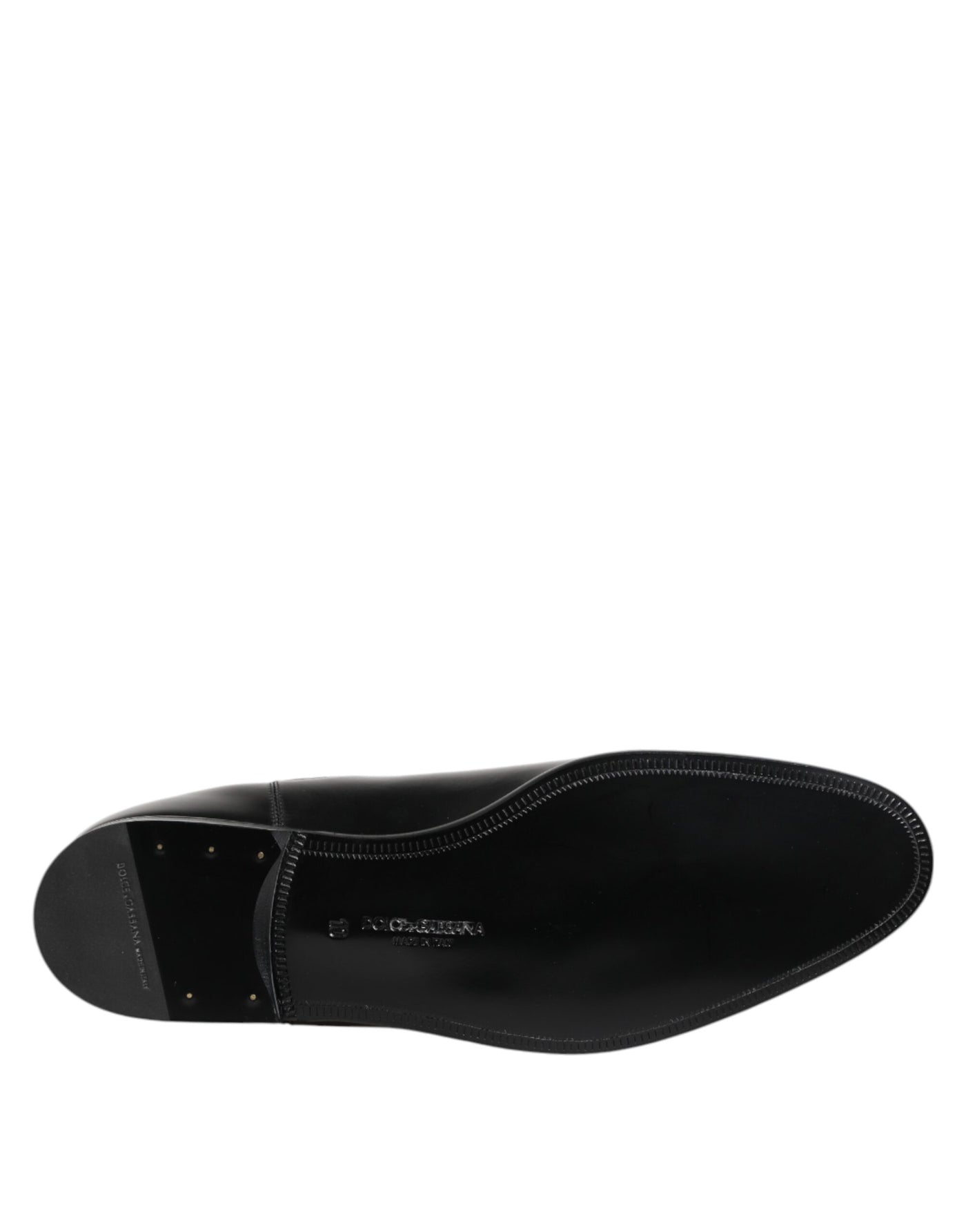 Dolce & Gabbana Schwarz Leder Slip On Mid Calf Stiefel Schuhe
