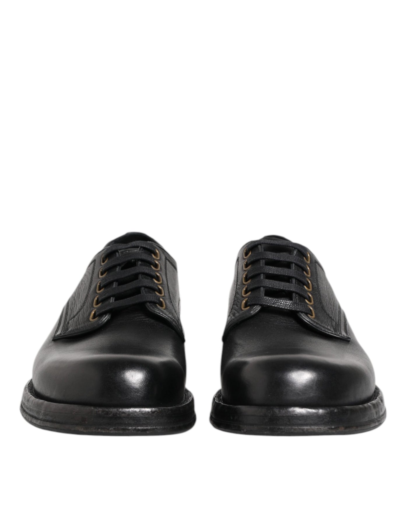 Dolce & Gabbana Schwarze Leder Schnürschuhe Derby Formelle Schuhe