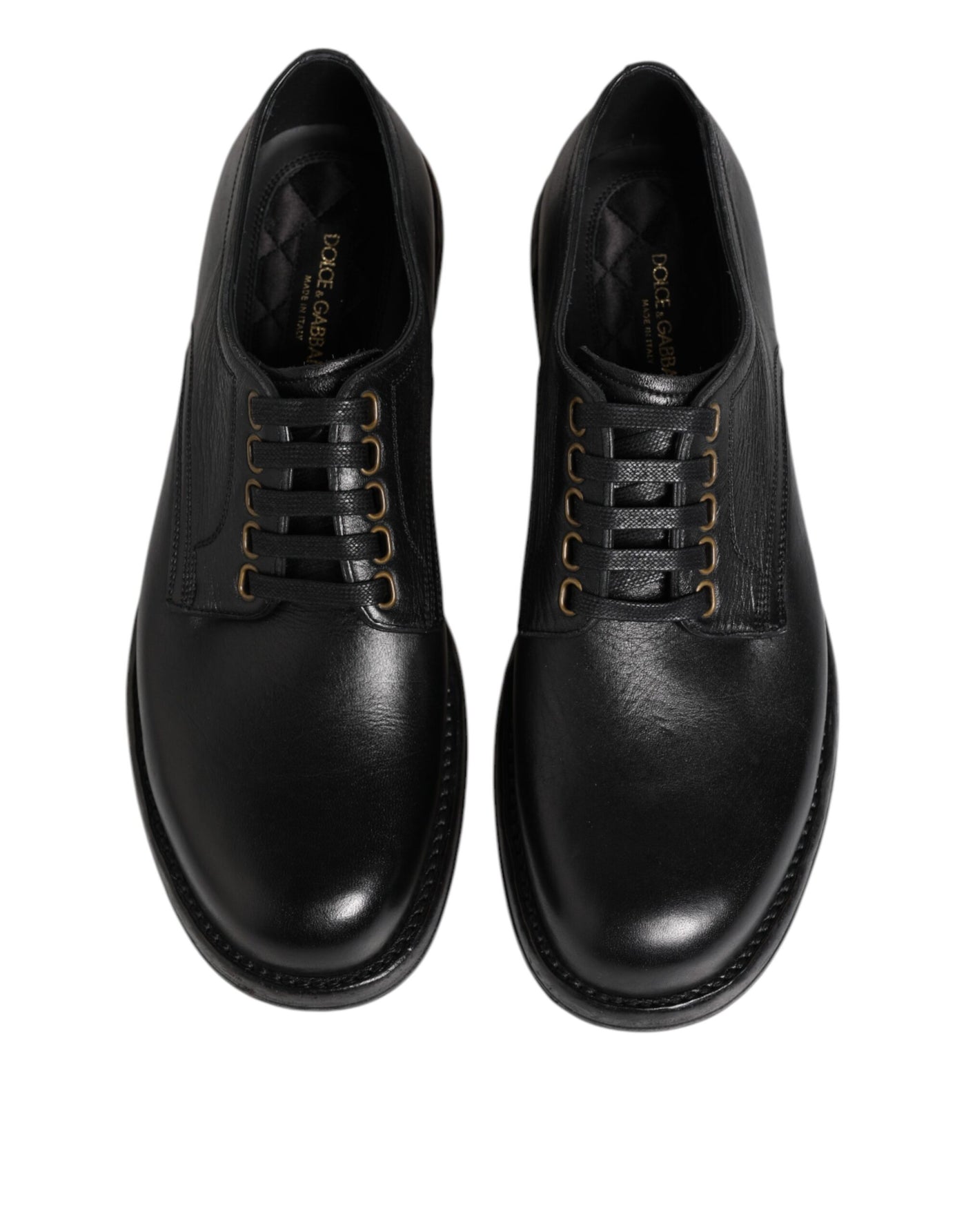 Dolce & Gabbana Schwarze Leder Schnürschuhe Derby Formelle Schuhe