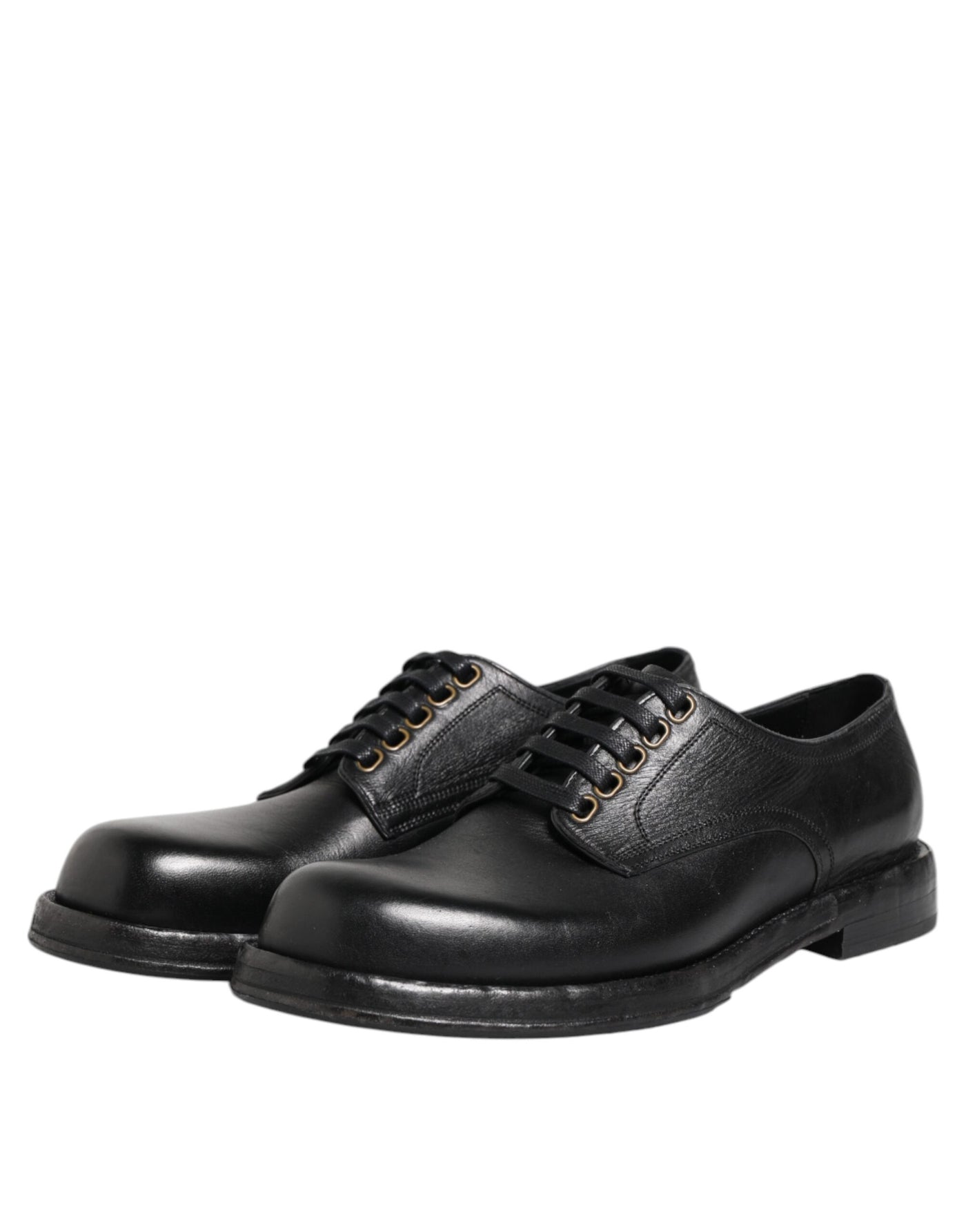 Dolce & Gabbana Schwarze Leder Schnürschuhe Derby Formelle Schuhe