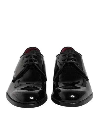 Dolce & Gabbana Schwarze Leder Schnürschuhe Männer Derby Formelle Schuhe