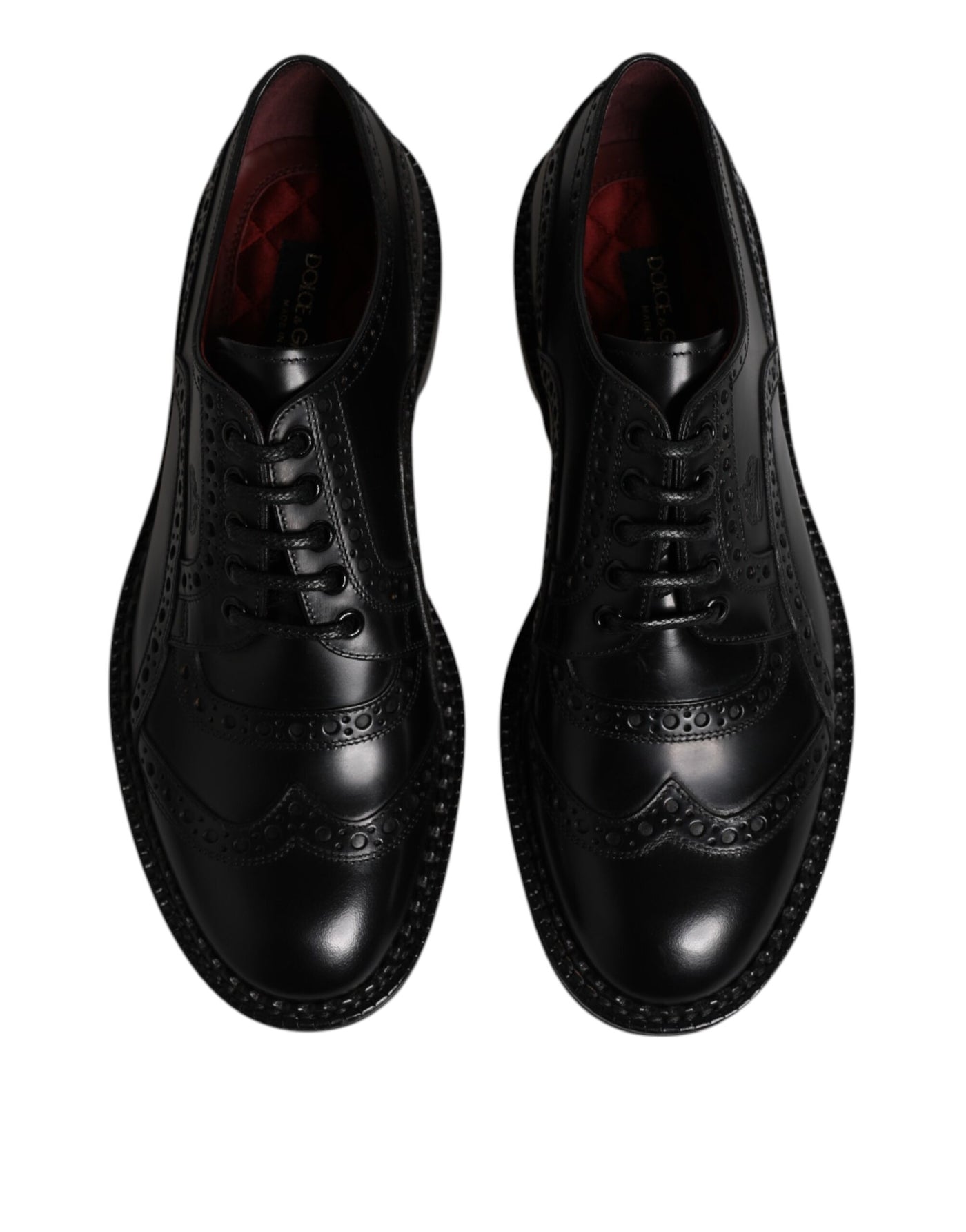 Dolce & Gabbana Schwarze Leder Schnürschuhe Männer Derby Formelle Schuhe
