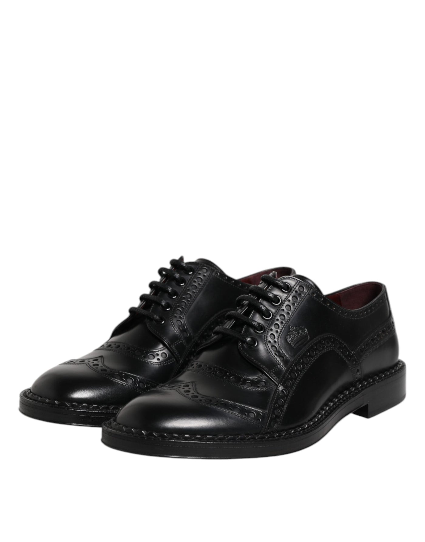 Dolce & Gabbana Schwarze Leder Schnürschuhe Männer Derby Formelle Schuhe