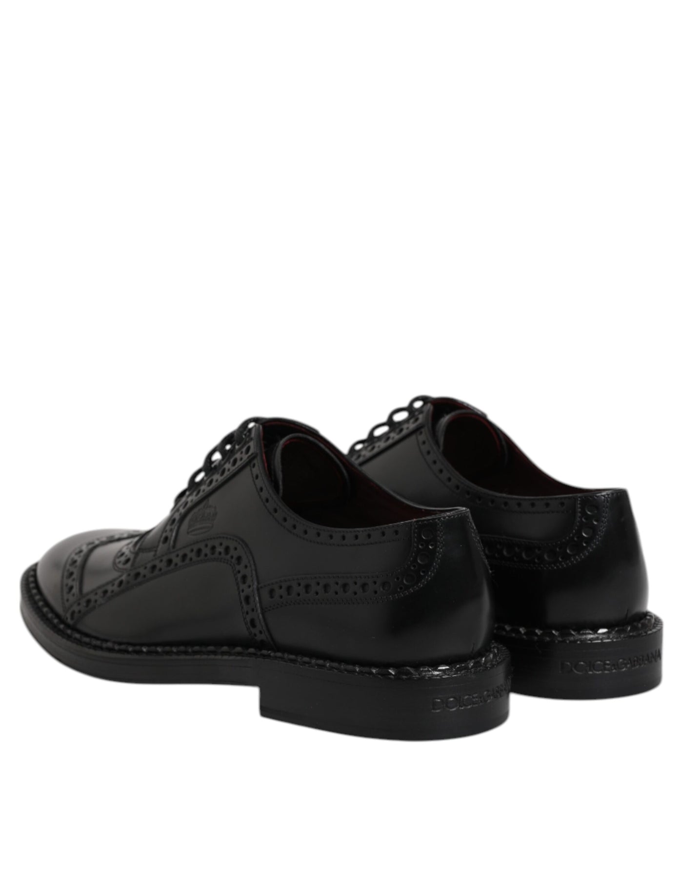 Dolce & Gabbana Schwarze Leder Schnürschuhe Männer Derby Formelle Schuhe