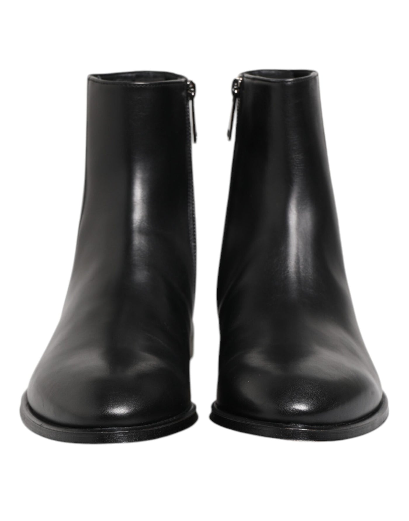 Dolce & Gabbana Schwarz Leder Mid Calf Männer Stiefel Schuhe