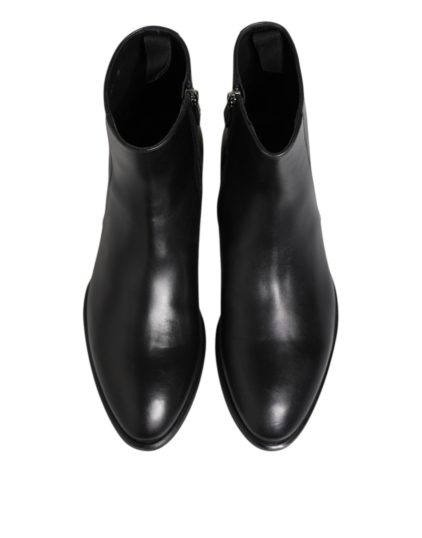 Dolce & Gabbana Schwarz Leder Mid Calf Männer Stiefel Schuhe