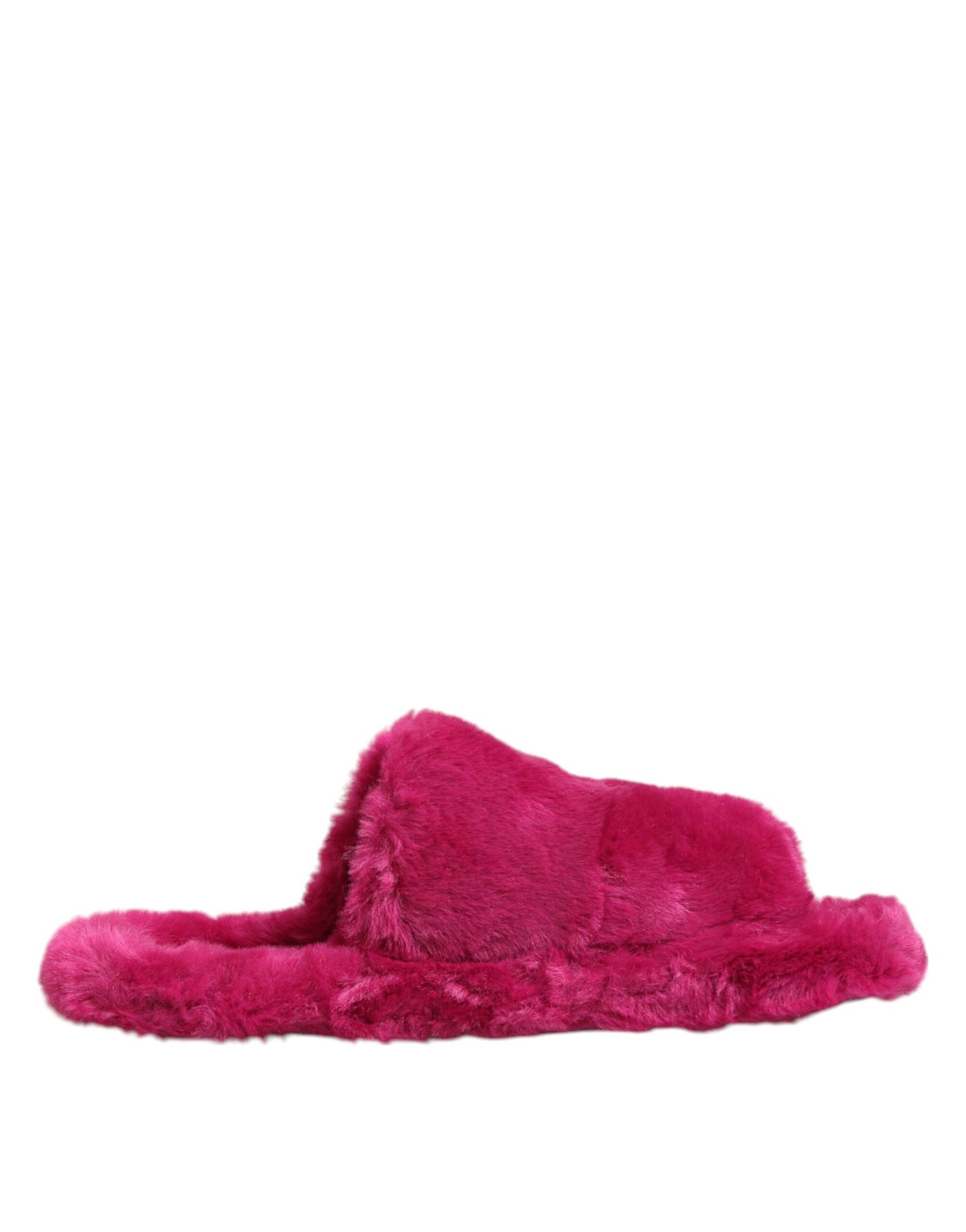 Dolce & Gabbana Rosa Acryl Kunstfell Herren Flats Sandalen Schuhe