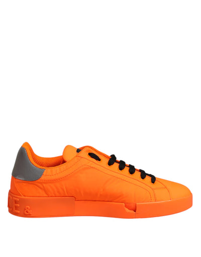 Dolce & Gabbana Orange Portofino Logo Tape Männer Turnschuhe Schuhe