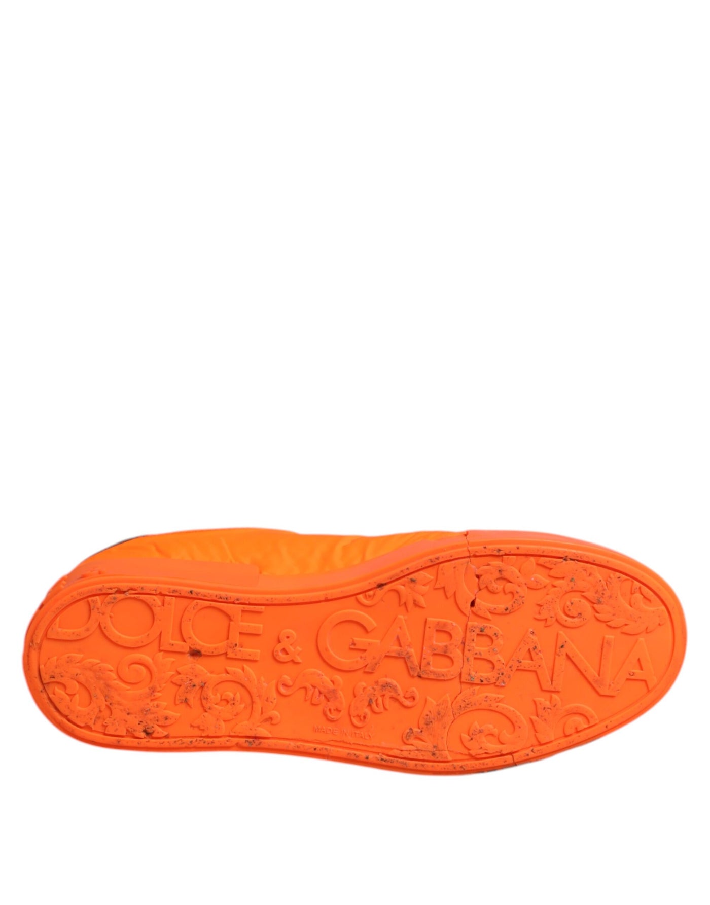 Dolce & Gabbana Orange Portofino Logo Tape Männer Turnschuhe Schuhe