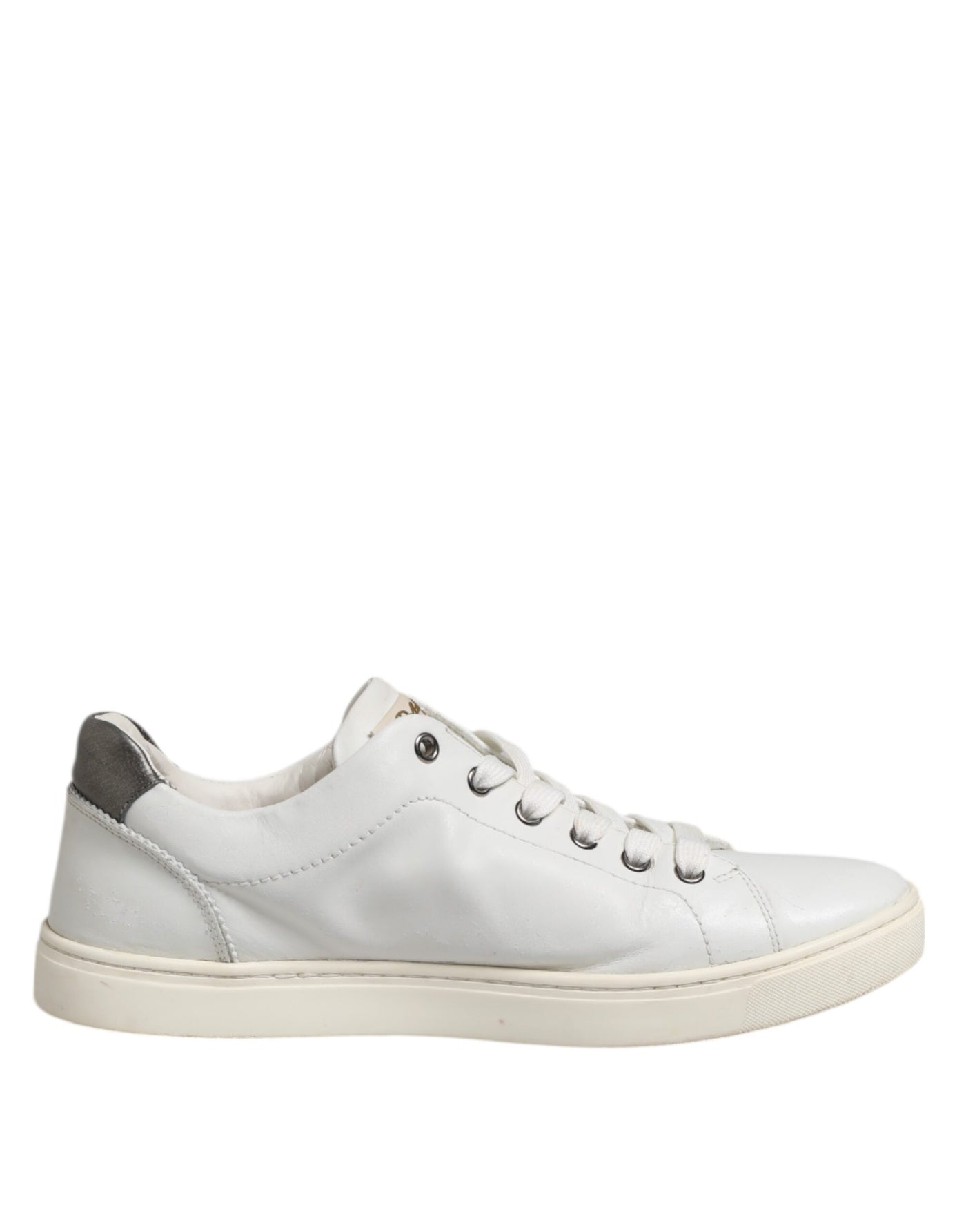 Dolce & Gabbana Weiß Silber Sacred Heart Männer Turnschuhe Schuhe
