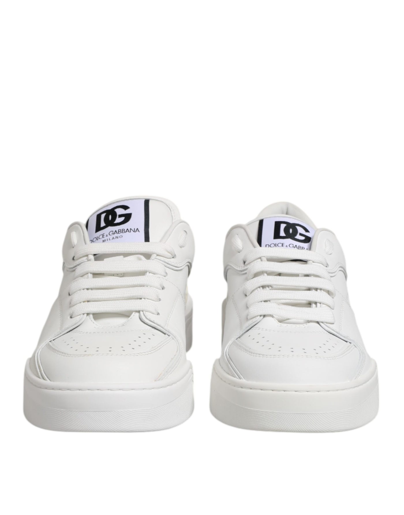 Dolce & Gabbana Weiß Miami Leder Low Top Turnschuhe Schuhe