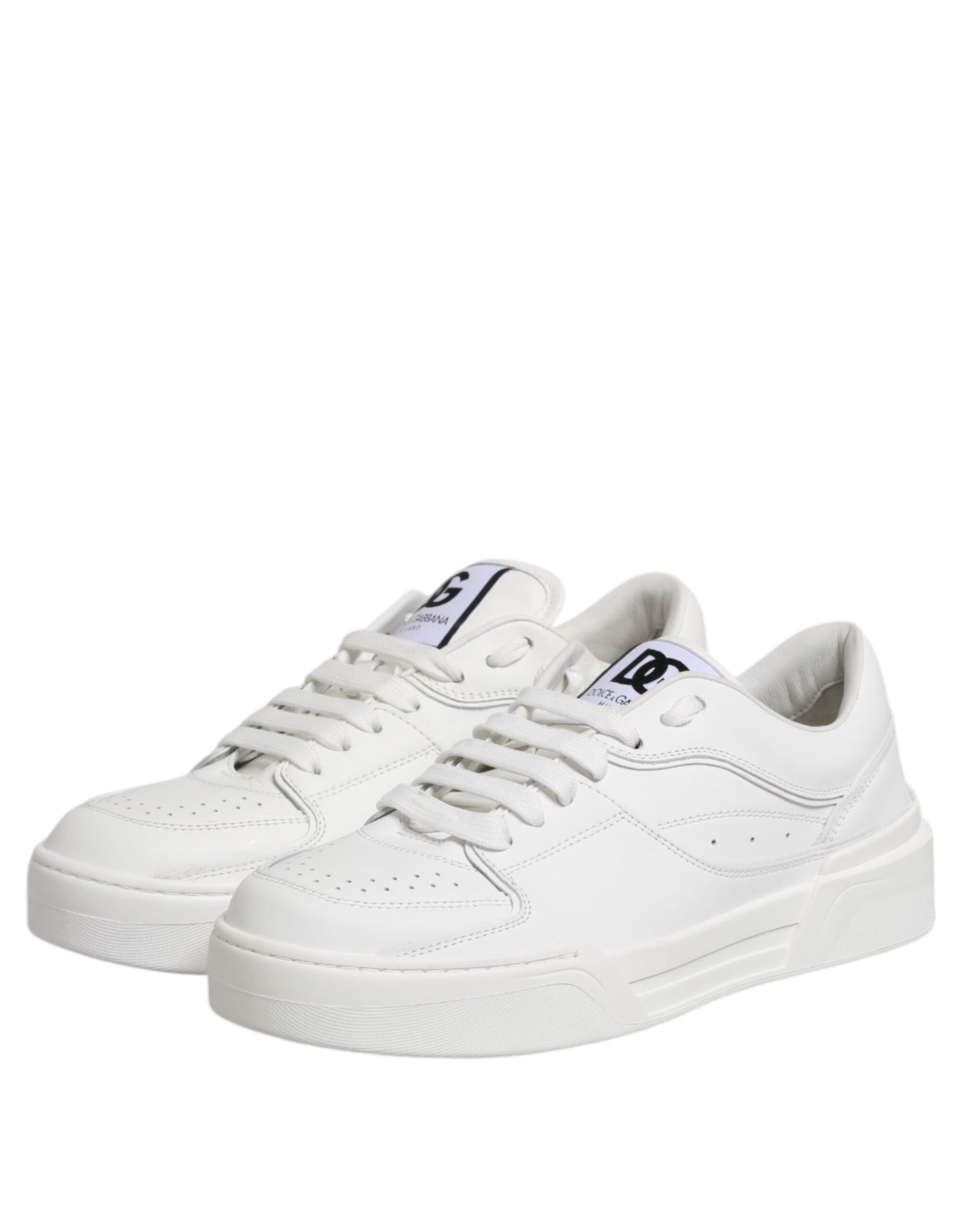 Dolce & Gabbana Weiß Miami Leder Low Top Turnschuhe Schuhe