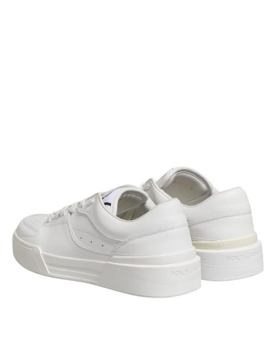 Dolce & Gabbana Weiß Miami Leder Low Top Turnschuhe Schuhe