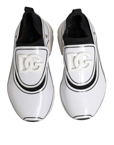 Dolce & Gabbana Weiß Schwarz Logo Plaque Daymaster Männer Turnschuhe Schuhe