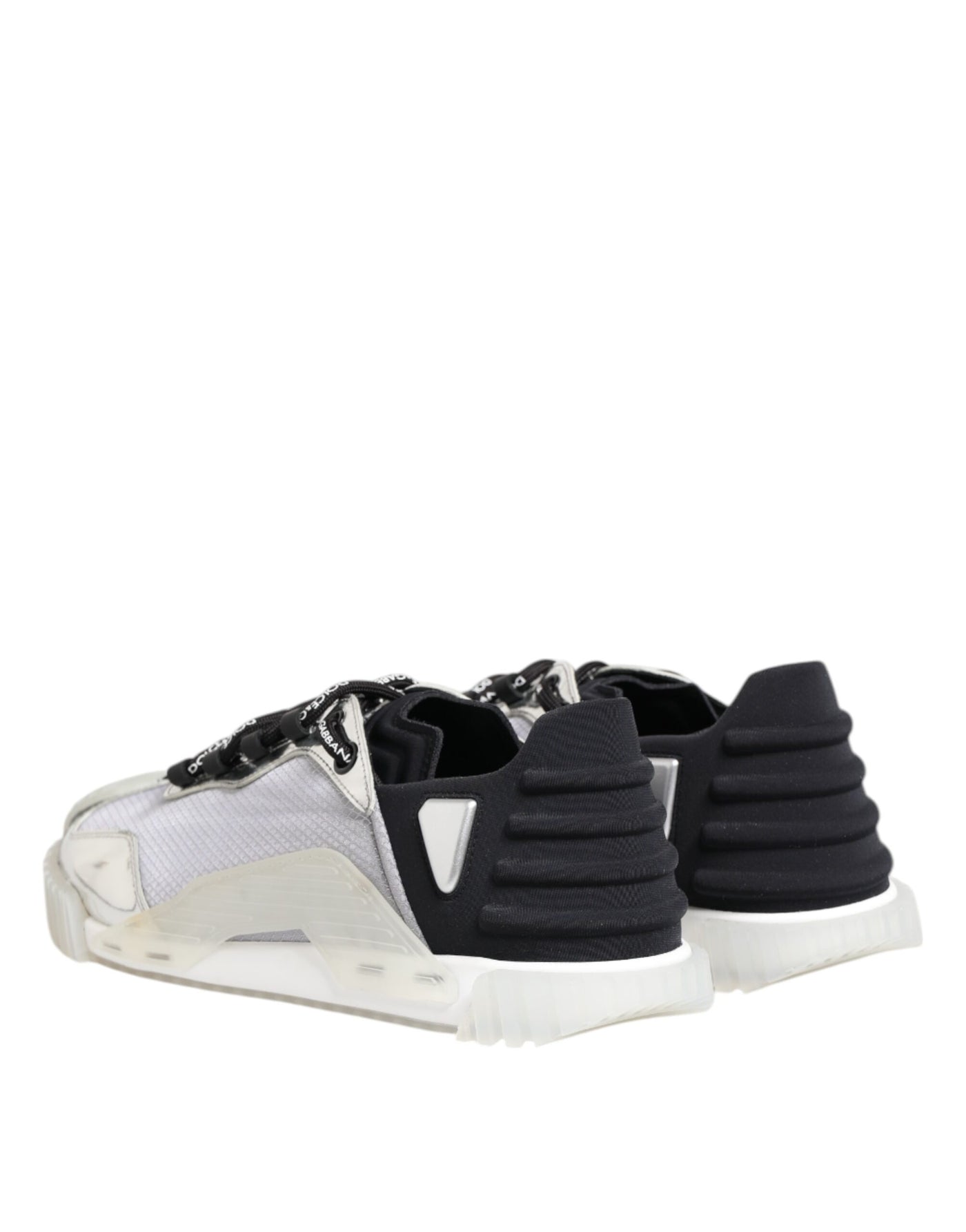 Dolce & Gabbana Silber Schwarz Nylon NS1 Low Top Turnschuhe Schuhe