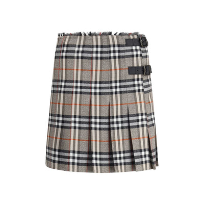 Burberry Karo Archiv Wolle Minirock