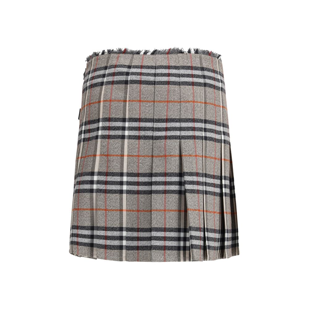 Burberry Karo Archiv Wolle Minirock