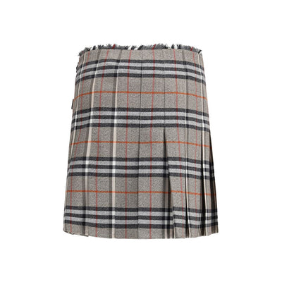 Burberry Karo Archiv Wolle Minirock