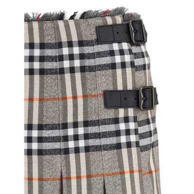 Burberry Karo Archiv Wolle Minirock