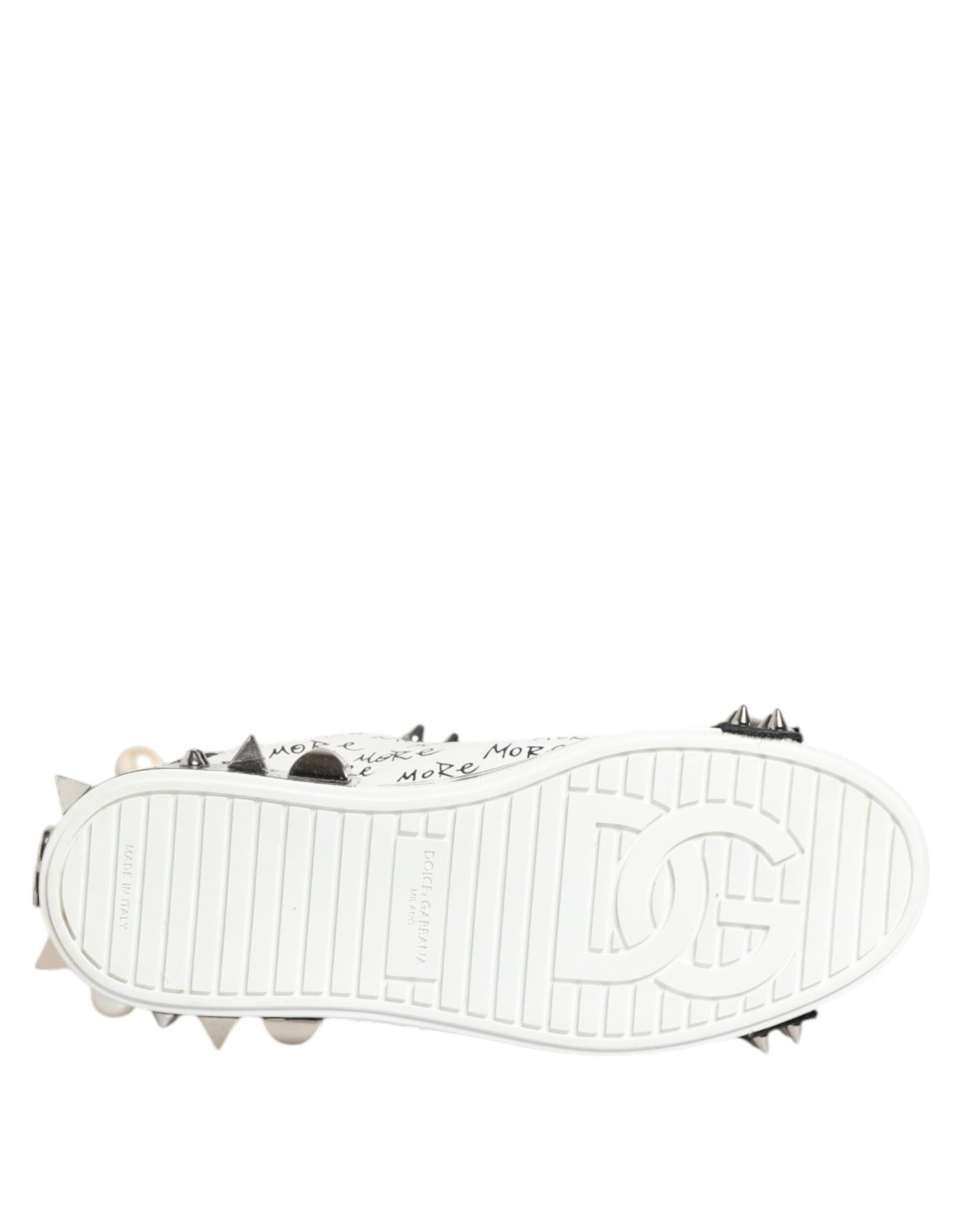 Dolce & Gabbana Schwarz Weiß Nieten Low Top Sneakers Schuhe