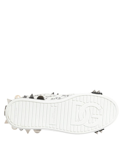 Dolce & Gabbana Schwarz Weiß Nieten Low Top Sneakers Schuhe