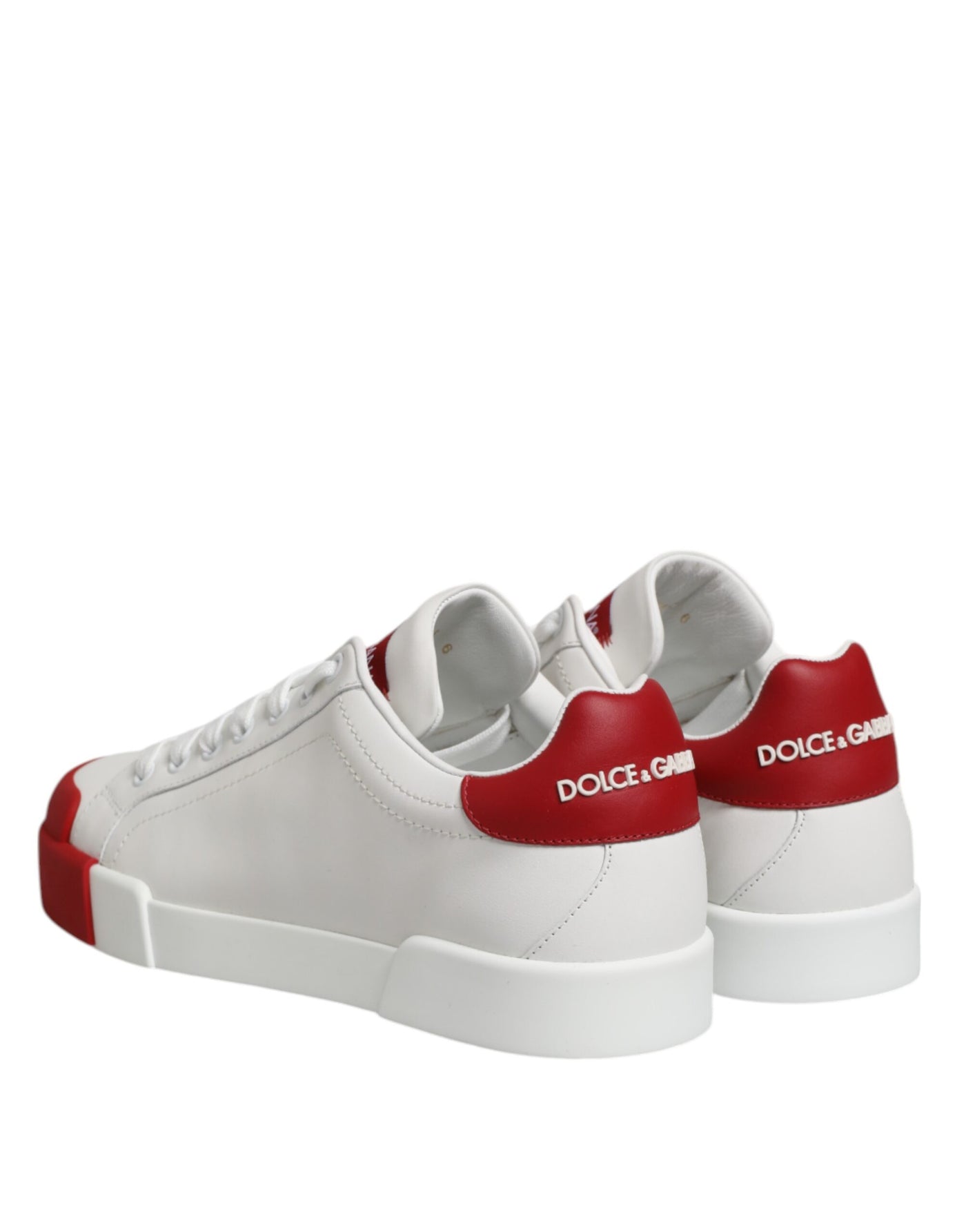 Dolce & Gabbana Weißes Leder DG Logo Low Top Sneakers Schuhe