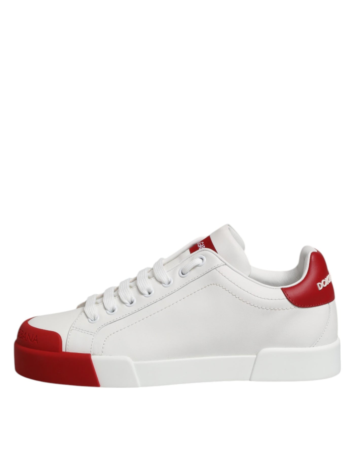 Dolce & Gabbana Weißes Leder DG Logo Low Top Sneakers Schuhe