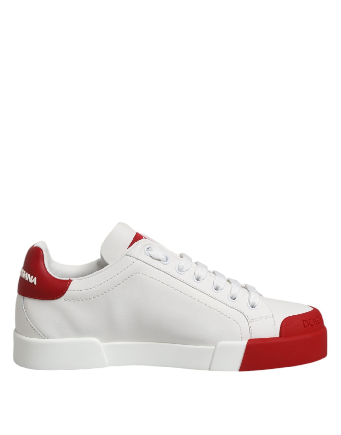 Dolce & Gabbana Weißes Leder DG Logo Low Top Sneakers Schuhe