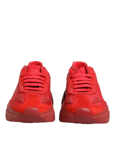 Dolce & Gabbana Rote Leder Daymaster Low Top Sneakers Schuhe