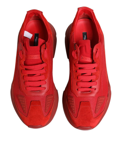 Dolce & Gabbana Rote Leder Daymaster Low Top Sneakers Schuhe