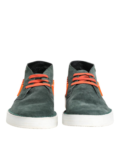 Dolce & Gabbana Grün Derby Logo Casual Männer Turnschuhe Schuhe