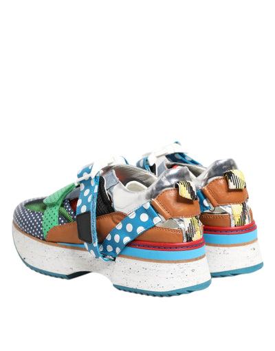 Dolce & Gabbana Multicolor Leder Low Top Sneakers Schuhe