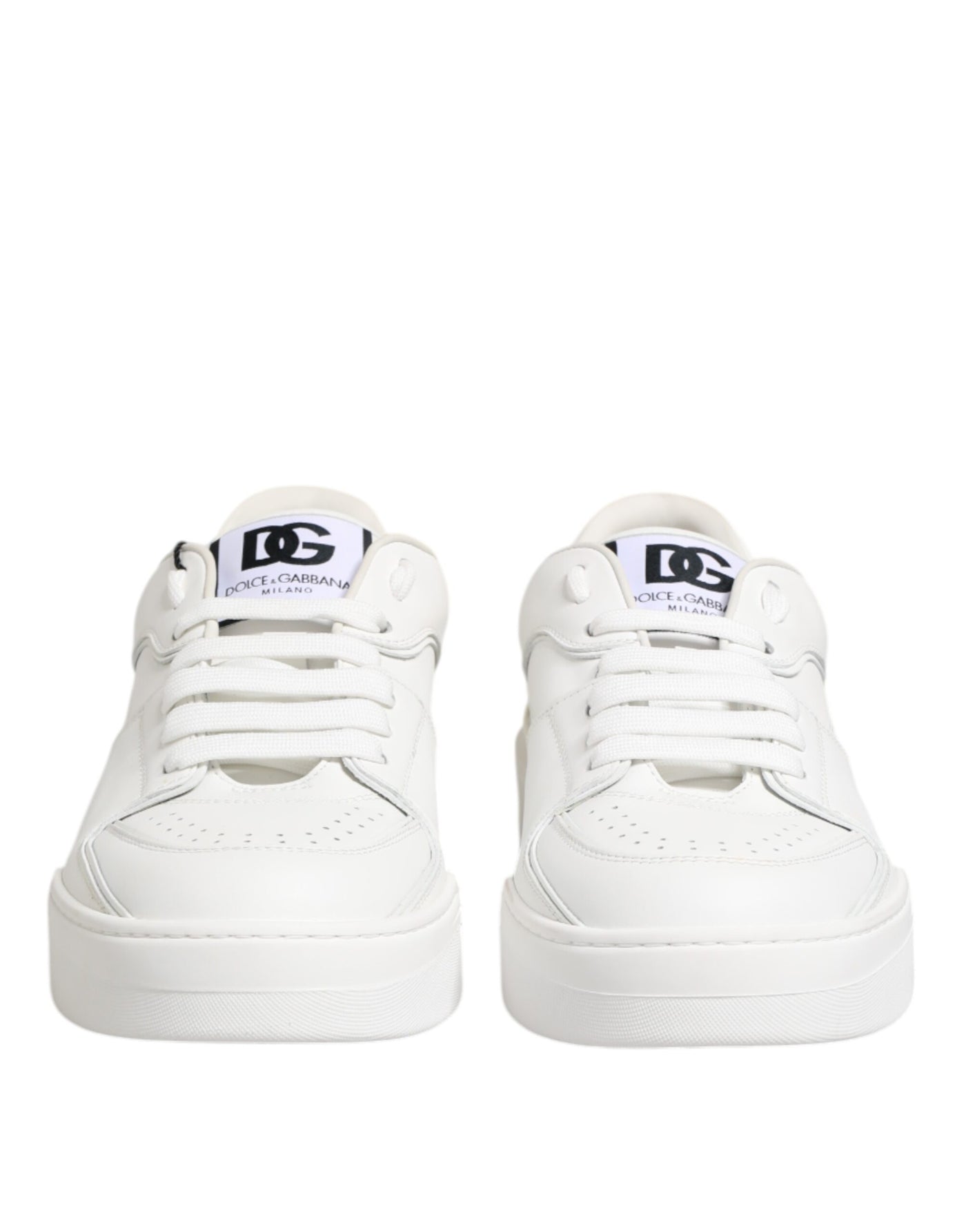 Dolce & Gabbana Weiß Miami Leder Low Top Turnschuhe Schuhe