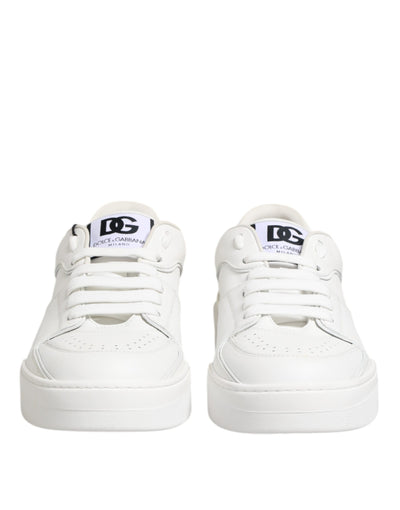 Dolce & Gabbana Weiß Miami Leder Low Top Turnschuhe Schuhe