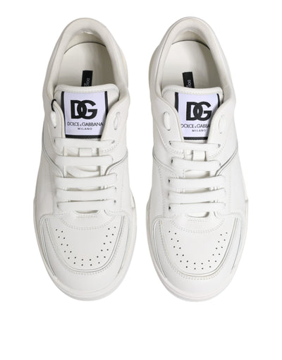 Dolce & Gabbana Weiß Miami Leder Low Top Turnschuhe Schuhe