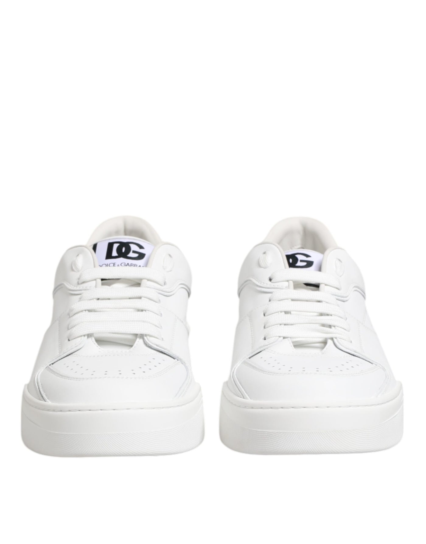 Dolce & Gabbana Weiß Miami Leder Low Top Turnschuhe Schuhe