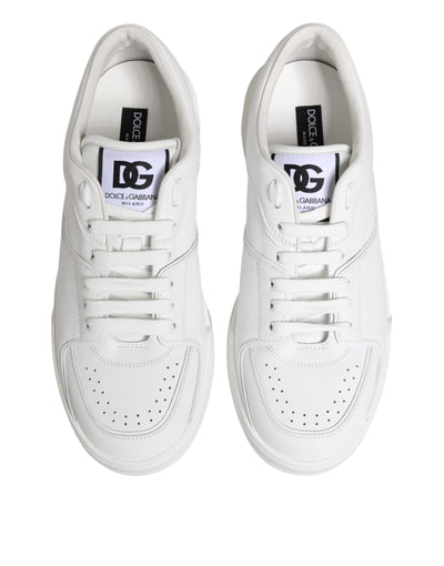 Dolce & Gabbana Weiß Miami Leder Low Top Turnschuhe Schuhe